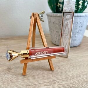 AERENEY Velvet Lip Glaze 01 Red Brown Diamond Tube Luxury Lip Gloss
